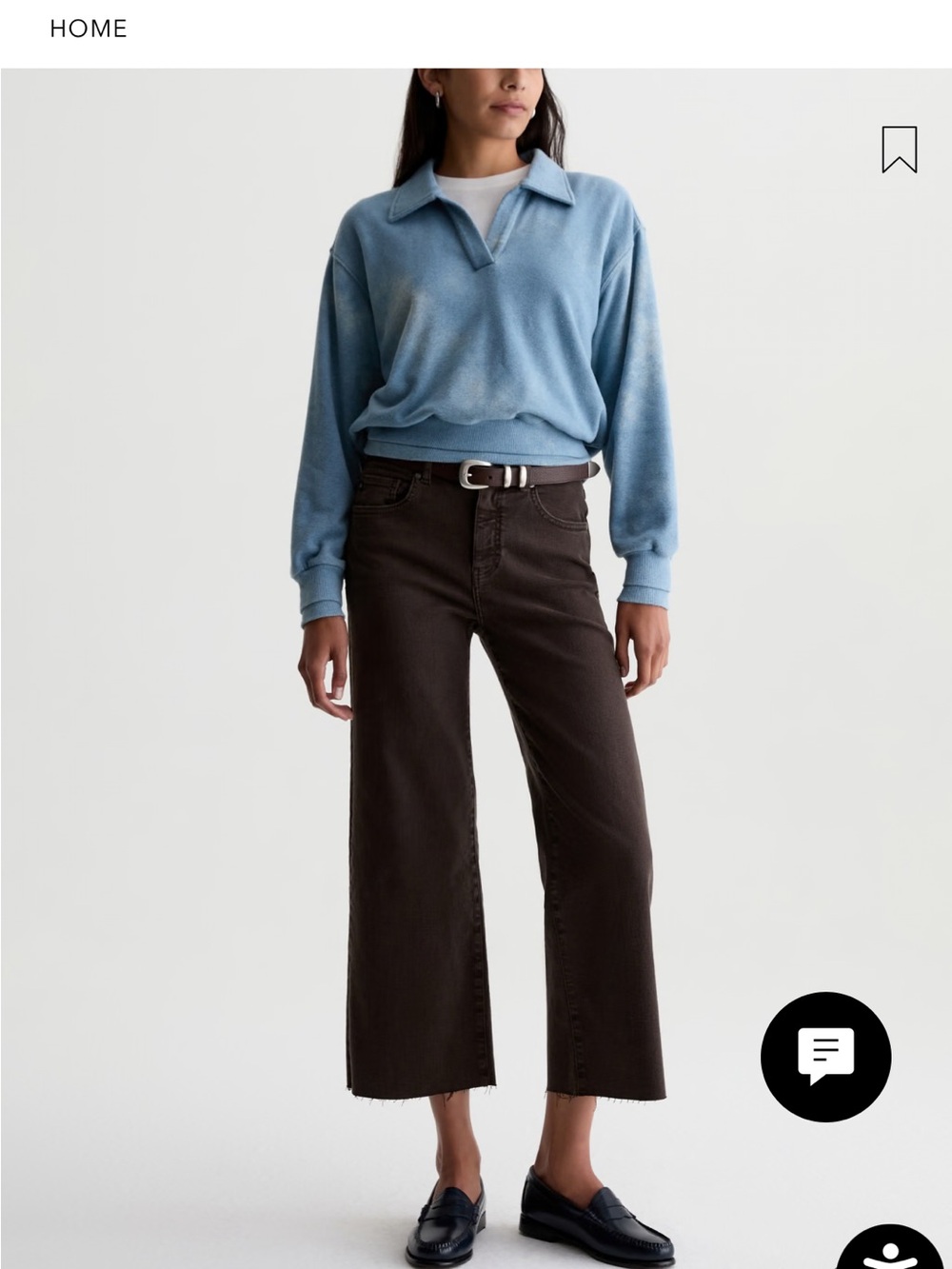 AG Saige Crop Brown Denim